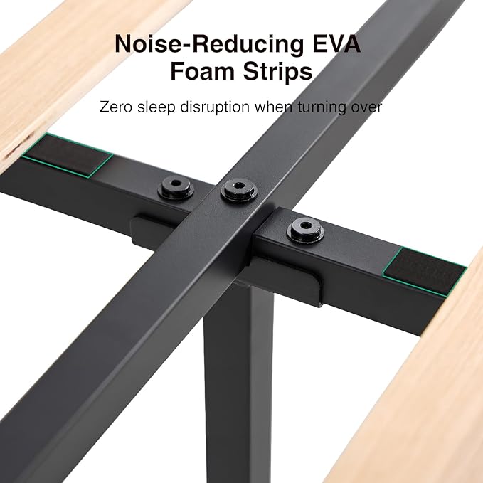 Novilla King Bed Frame and Headboard, King Size Bed Frame with Storage Drawers, King Bed Frame with LED Lights, Charging Station and Adjustable Headboard, No Box Spring Needed, Black Velvet
