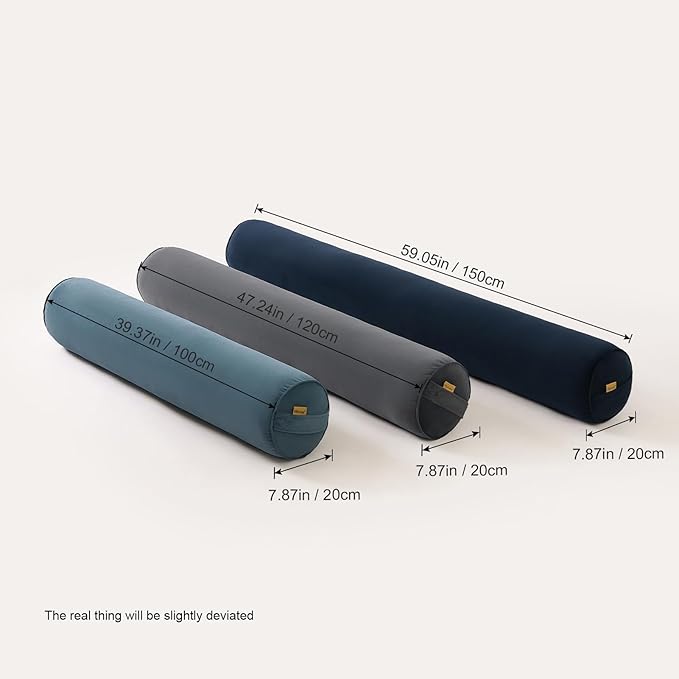 Body Pillow for Adults,Long Round Pillow,Big Cylindrical Pillow,Large Full Bolster Pillows for Side Sleepers (Slate Blue, 47.24"*7.87")