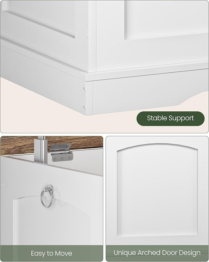 CHOEZON 39.4" Storage Chest Bench with Lift Lid, Toy Chest with Safety Hinge, Entryway Shoe Bench, Wooden Storage Trunk, Holds up to 220 lb, for Living Room, Bedroom, Hall, White and Walnut MCW12WL