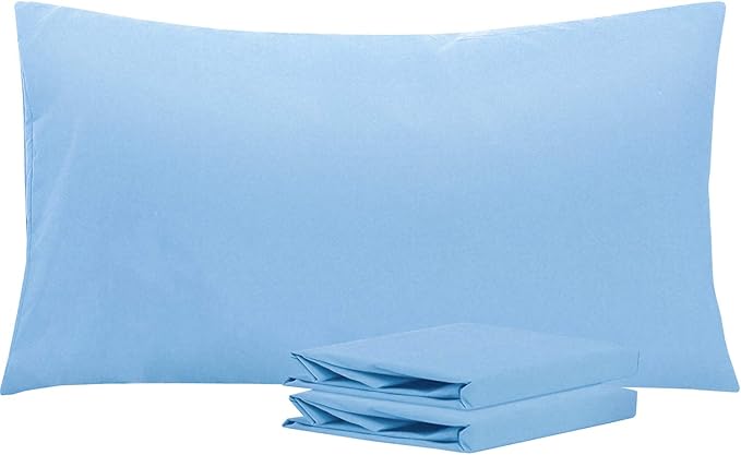 NTBAY King Microfiber Pillowcase Set - 2 Pack, Soft, Wrinkle-Free, Fade-Resistant, Sky Blue, Envelope Closure - 20x36 Inches