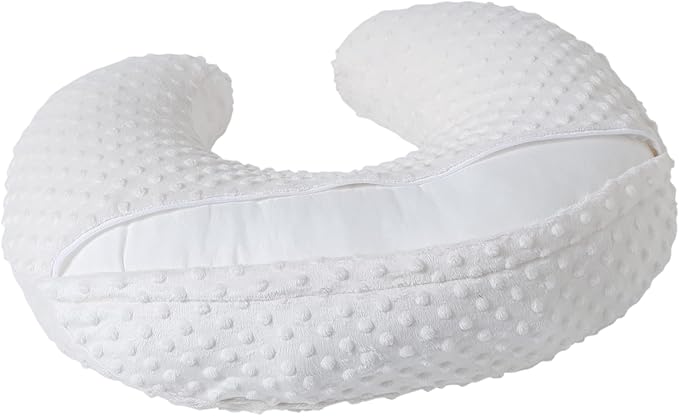 Baby Nursing Pillow and Body Positioner with Premium Slipcover for Breastfeeding for Baby Boys and Girls, Feeding Pillow with Breathable Comfortable Pillowcase (Cloud Dancer)