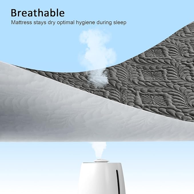 Sufdari Twin Waterproof Mattress Protector, Waterproof Mattress Cover,Breathable & Noiseless Mattress Pad, Waterproof Quilted Fitted Sheet Fits Up to 8-18" Deep Pocket
