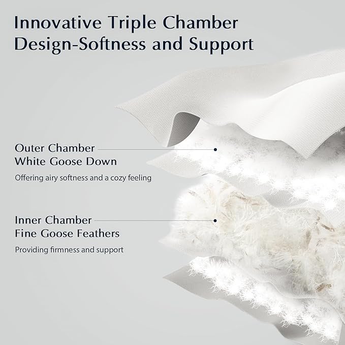 Pacific Coast Bed Pillows for Side and Back Sleepers, Feather and Down Hotel Pillows with 100% Cotton Shell, Medium Supportive, Downproof, King Size 2 Pack