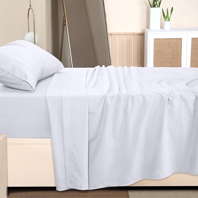 Utopia Bedding Twin XL Bed Sheets Set - Pack of 2 Sheet Sets - Perfect for Spa, Hotel, & Guest Bedroom - Brushed Microfiber - Shrinkage and Fade Resistant - Easy Care (White)