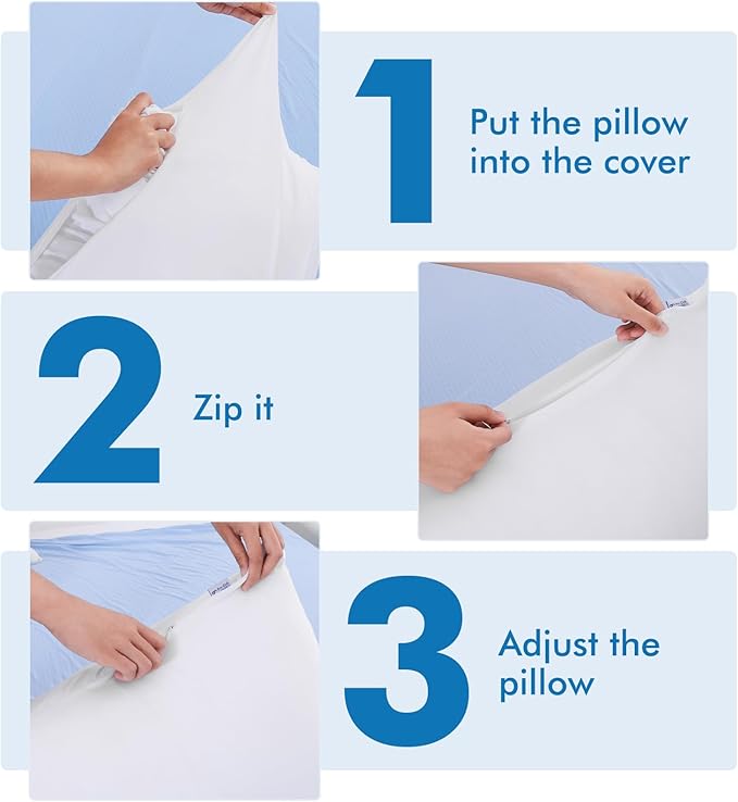 Avolare Cooling Body Pillow Cases 1 Pack,Arc-Chill 3.0 Cooling Body Pillow Cover for Hot Sleepers with Zipper(Q-Max>0.5), Soft Silky 20" x 54" Summer Long Pillow Cases for Hair and Skin- White