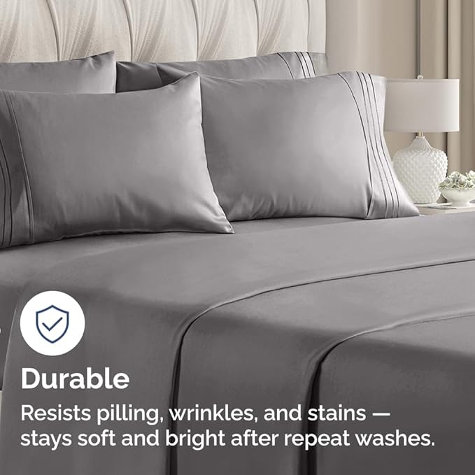Standard Pillow Cases Set of 6 - Ultra Soft Hotel Quality Pillowcase Covers - Comfy, Cozy & Wrinkle Free - Shrink, Stain & Fade Resistant - Machine Washable Pillow Protectors - 6 Piece Set - Dark Grey