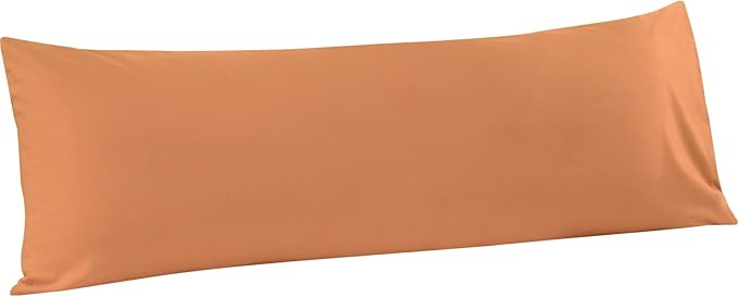 FLXXIE Body Pillow Cover - Super Soft Microfiber 20x54 Body Pillow Case - Envelope Closure, Wrinkle, Stain Resistant 20x54 Long Pillowcase, Tan
