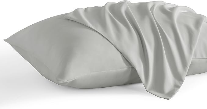 NTBAY King Pillow Cases Set of 2, 2 Pack Brushed Microfiber 20x40 Pillow Cases, Soft, Wrinkle, Fade, Stain Resistant Light Grey Pillow Cases with Envelope Closure, 20x40 Inches, Light Grey