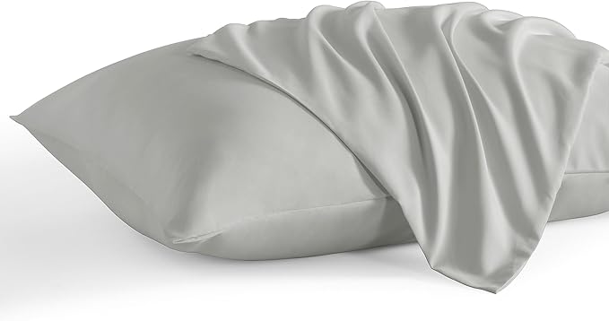 NTBAY Queen Pillow Cases Set of 2, 2 Pack Brushed Microfiber 20x30 Pillow Cases, Soft, Wrinkle, Fade, Stain Resistant Light Grey Pillow Cases with Envelope Closure, 20x30 Inches, Light Grey