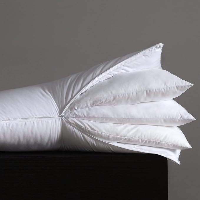 Three Geese Adjustable Layer Pillows, Assembled 3 in 1 Bed Pillow,Soft Pillow Good for Side and Back Stomach Sleeper,Queen Size Pack of 1