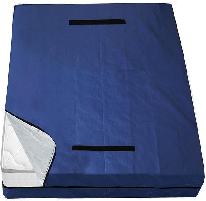Coldwind Mattress Bags for Moving and Storage,Waterproof Mattress Cover for Moving with Heavy Duty Handles, Strong Zipper, Reusable, Moving Supplies & Moving Bags,Queen Size,Navy,2 Pack