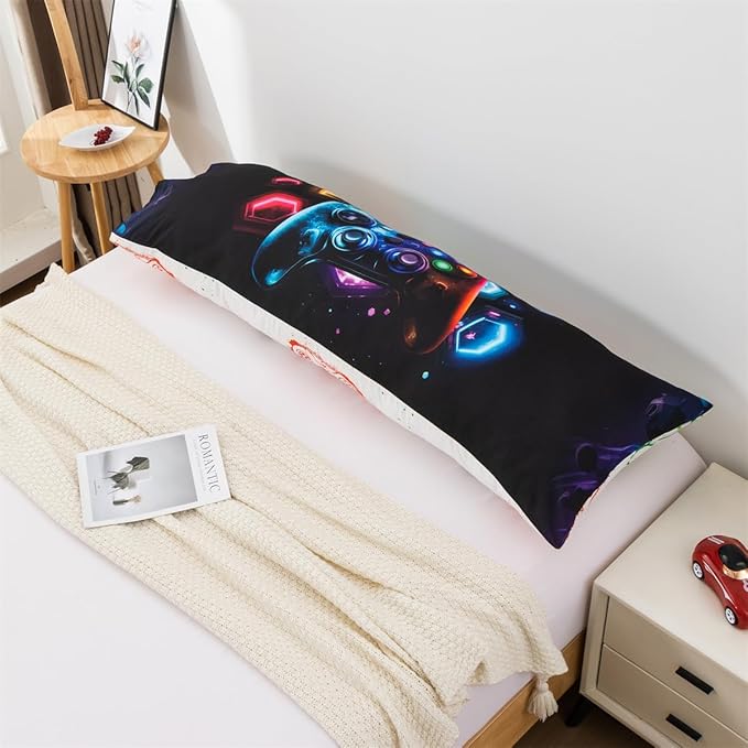 NTBED Space Gaming Body Pillow Cover Universe Game Console Microfiber Pillowcase with Envelope Closure for Kids Boys Adults,(20"x54",Multi)