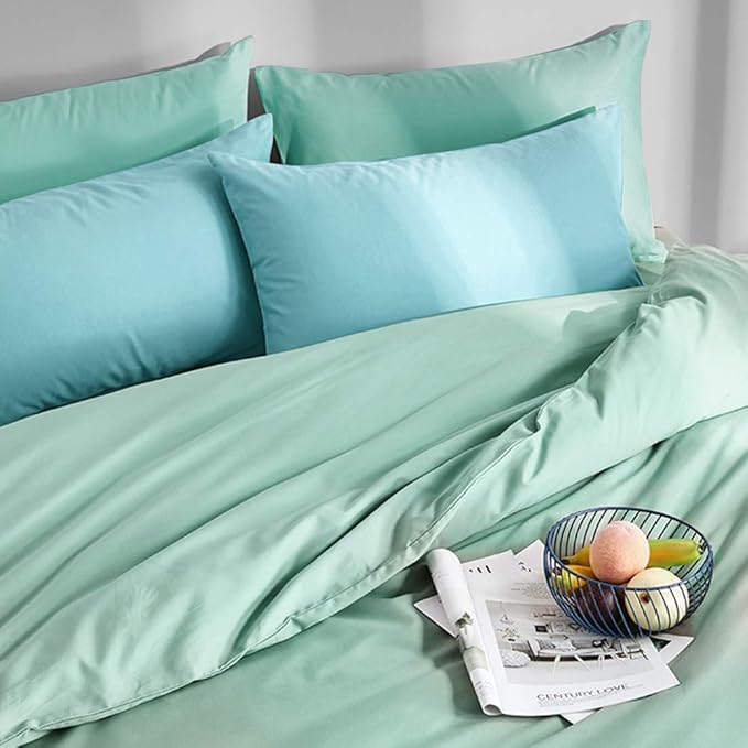 FLXXIE Pillow Cases Queen, Soft Microfiber Pillow Covers with Envelope Closure, Wrinkle Resistant Pillowcases, 2 Piece Set, 20x30, Sea Green