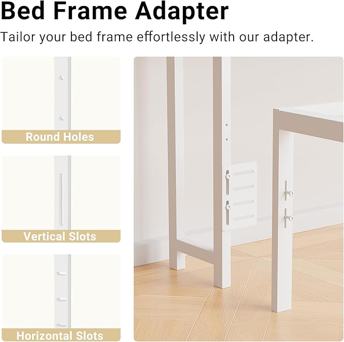 Unikito Full Size Headboard with Storage, Headboards with Outlet and RGB LED Light, Sturdy Head Board for Full Size Bed, Stable Headboard Only for Bedroom, Dorm Room, Guest Room, White