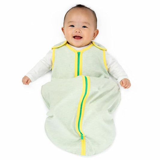 Baby Deedee Sleep Nest Lite - Baby Sleep Sack 0.6 TOG 18-36 Months, Sleeping Bag with Soft Cotton & Patented Shoulder Snaps, Toddler Wearable Blanket for Boys & Girls, Lemon Mint