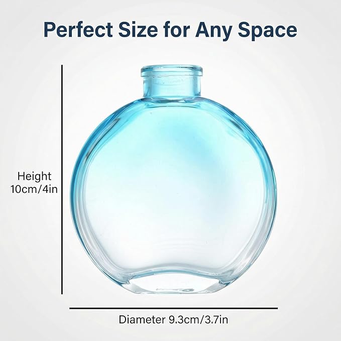 1Pcs 150ml/5oz Gradient Color Empty Glass Diffuser Bottle Aromatherapy Jar Container Fragrance Accessories for DIY Replacement Diffuser (Blue)