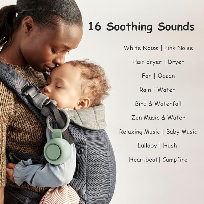 Portable Sound Machine for Baby Kids | Sleep Soother | 16 Soothing Sounds | Timer | Memory Function | 30H | White Noise | Shush | Travel | Registry Gift | Newborn Essentials | Extended Battery Edition