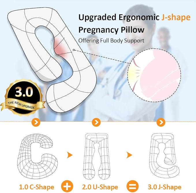 Chilling Home Pregnancy Pillow, U Shaped Full Body Maternity Pillow 58 inch, Pregnant Women Must Haves Pregnancy Pillows for Sleeping with Removable Cover
