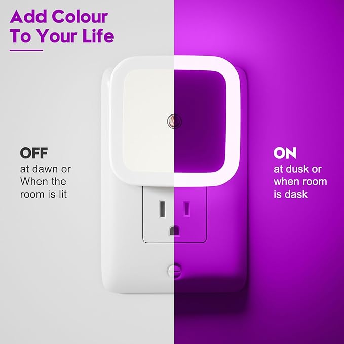 Sujeet Night Light, Night Lights Plug into Wall 4-Pack, Pink Plug in Night Light, Dusk to Dawn Night Lamp Led Night Lights for Bedroom, Bathroom, Hallway