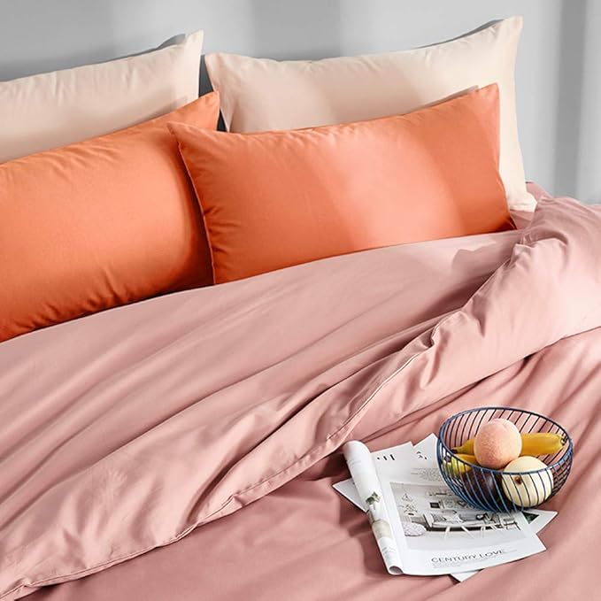FLXXIE King Pillow Cases Set of 2, Soft Microfiber Pillow Covers with Envelope Closure, Wrinkle, Fade and Stain Resistant Pillowcases, 20x36,Orange