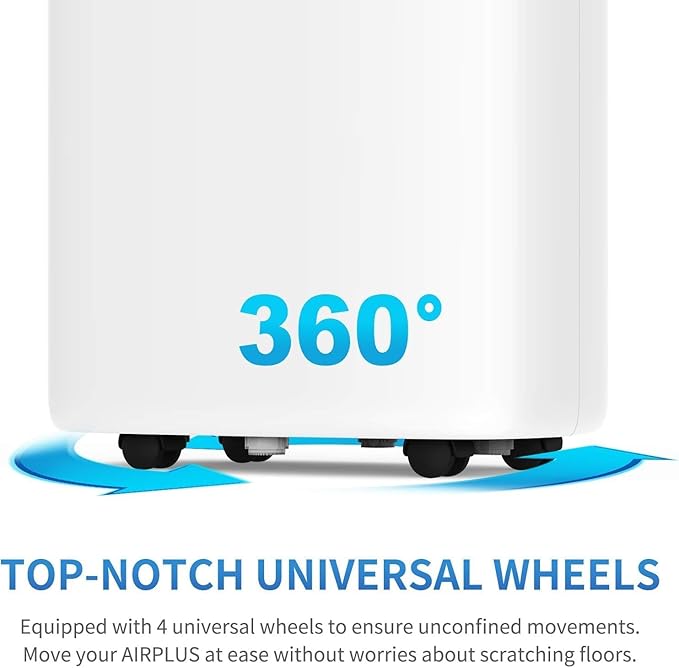 AIRPLUS 1500 Sq Ft Dehumidifier for Home and Basement, 30 Pint Portable Dehumidifiers with Drain Hose for Large Room, Quiet Sleep Mode Dehumidifier for Bedroom, RV De humidifier for Inside Camper
