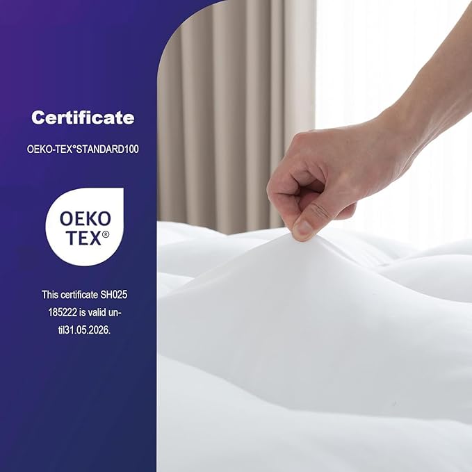SHOUREN Memory Foam Mattress Topper Full for Back Pain Relief, 2~3In Thick Plush Gel Foam Bed Topper 1700 GSM, Smooth & Supportive Pressure Relief, 75" x 54"