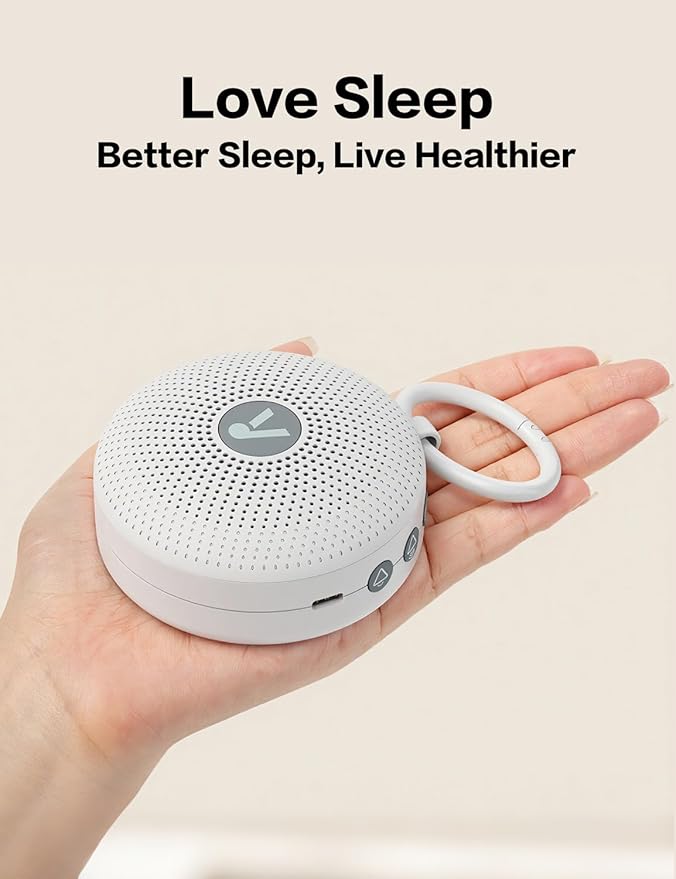 Portable Sound Noise Machine for Baby Kids Adult with 21 Natural Soothing Sounds, Memory Function, 32 Levels of Volume, Powerful Battery, Noise Canceling, Sleep Sound Timer Therapy for Home, Travel