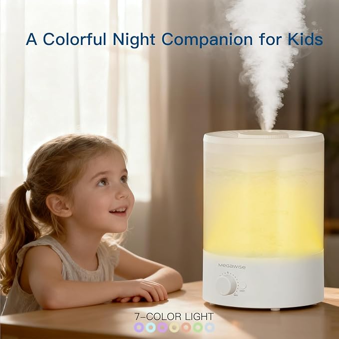 3.5L Ultrasonic Cool Mist Humidifier, Quiet Top Fill Humidifier with Auto Shut-Off, Adjustable Mist Output for Bedroom, Baby Room, Plants, and Large Rooms