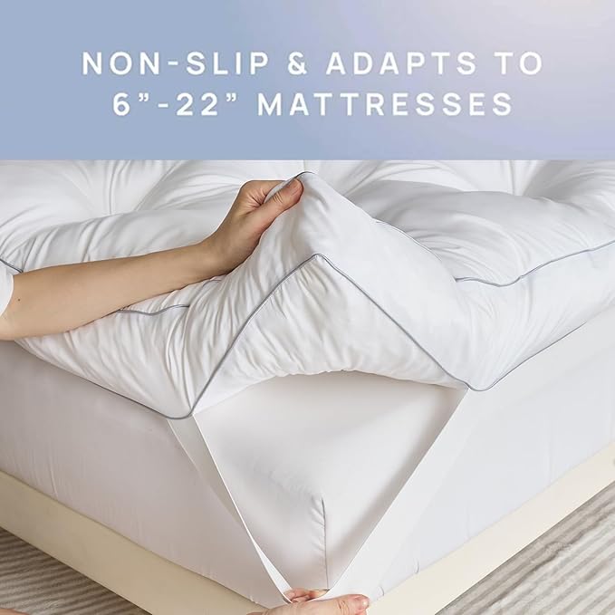 SHOUREN 5 Inch Memory Foam Mattress Topper California King for Back Pain Relief, Extra Thick Gel Memory Foam Bed Topper, Soft Fluffy Supportive Pressure Relief Mattress Pad, 72"x84"
