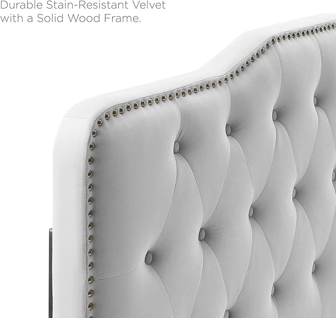 Modway MOD-6411-LGR Sophia Tufted Performance Velvet King/California King Headboard, Light Gray