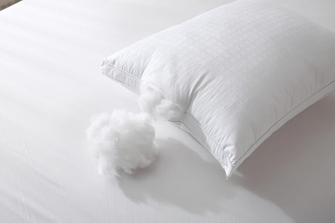 Maxi Deluxe Queen Size Bed Pillow – Ultra Soft & Comfortable – Versatile for Side, Back & Stomach Sleepers – 300TC Cotton Top – Single Pack – (Queen Size Pillow is 20 x 30)