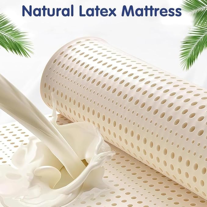 Natural Premium Latex Mattress Topper, Medium Firm Single and Double Bed Topper Help Relief Shoulder and Back Pain,6in,135x190cm(53x75in)
