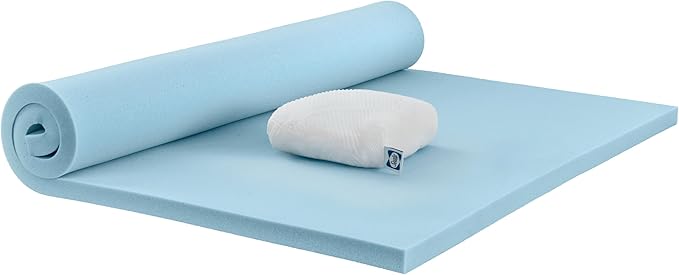 Sealy Dreamlife 2” Gel Memory Foam Twin XL Mattress Topper with Cooling Cover, SealyComfort Gel Foam, SealyCool Stretch Knit Cover with Corner Straps