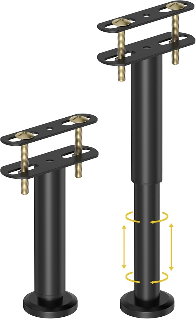 Wlrrcwdttc 2 Pcs Adjustable Height Bed Support Legs 7.08-12.6 inch, Bed Frame Center Support Legs for Bed Frame/Bed Center Slat/Furniture, Heavy Duty Metal Bed Legs Replacement Bed Slats Support Legs