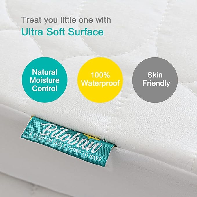 Crib Sheets and Waterproof Crib Mattress Protector 4 Pack Set,Waterproof Crib Sheets Mattress Pad Cover for Baby Boys and Girls, Grey