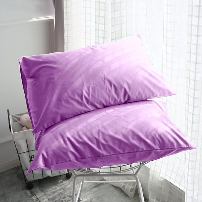 FLXXIE King Pillow Cases Set of 2, Soft Microfiber Pillow Covers with Envelope Closure, Wrinkle, Fade and Stain Resistant Pillowcases, 20x36, Lavender