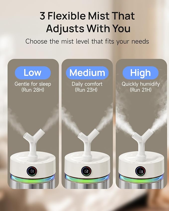 Feekaa Stainless Steel Humidifier Dishwasher Safe, 6L/1.6Gal Cool Mist Humidifiers for Bedroom, Easy to Clean Humidifier Large Room with Diffuser, Humidifiers for Baby Nursery Living Room Office Plant