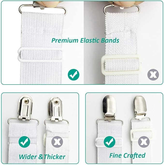 RayTour Bed Sheet Holder Straps Sheet Keepers Bedsheet Holders Fasteners 2 Sets