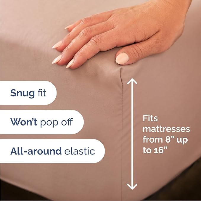 Cal King Size 4 Piece Sheet Set - Comfy Breathable & Cooling Sheets - Hotel Luxury Bed Sheets for Women & Men - Deep Pockets, Easy-Fit, Extra Soft & Wrinkle Free Sheets - Mauve Oeko-Tex Bed Sheet Set
