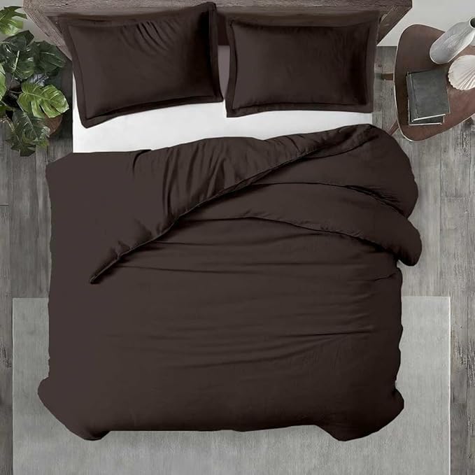 Kotton Culture 1 Pc Twin XL/Twin Duvet Cover Only-100% Egyptian Cotton 600 Thread Count Ultra Soft Premium Durable Comforter Cover Zipper Closure & Corner Ties - (Chocolate, 68" X 90")