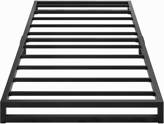 Lutown-Teen 4 Inch Twin XL Bed Frames Heavy Duty Sturdy Metal Platform Bed Frame No Box Spring Needed, Noise Free, Easy Assembly, Black