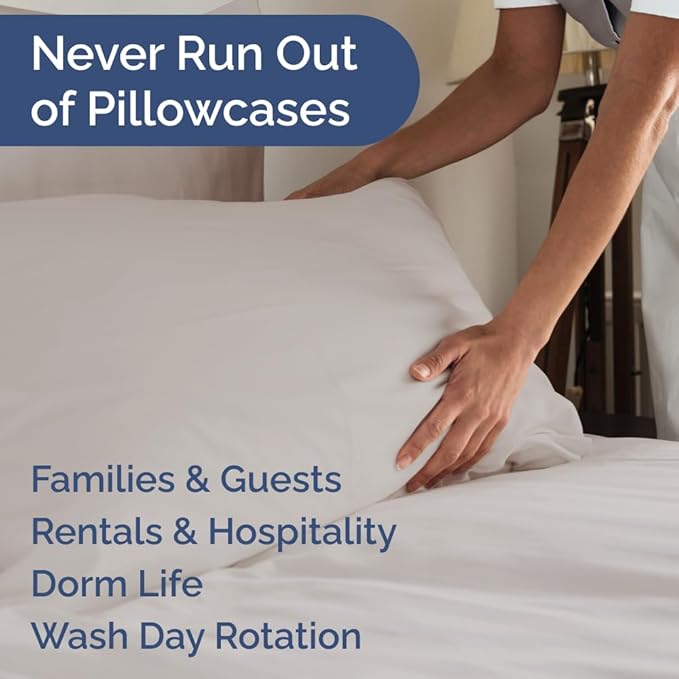 Standard Pillow Cases Set of 8 - Ultra Soft Hotel Quality Pillowcase Covers - Comfy & Wrinkle Free - Shrink, Stain and Fade Resistant - Machine Washable Pillow Protectors - 8 Piece Set - Light Grey