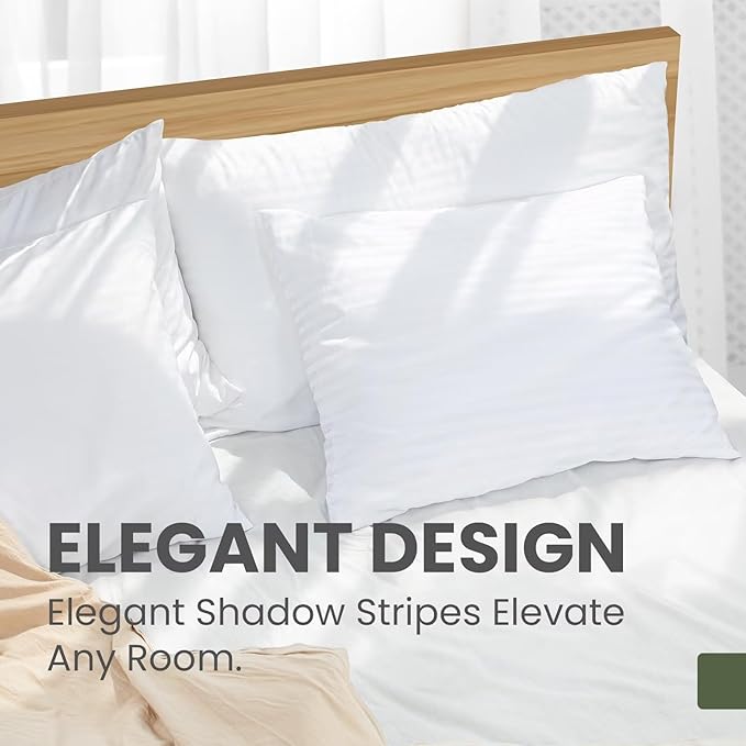 6 Pack Queen Size Pillow Protectors with Zipper, Oeko-TEX Certified Pillow Covers, Luxury Hotel Quality Pillow Cases, Soft Breathable, Machine Washable, 20 x 30
