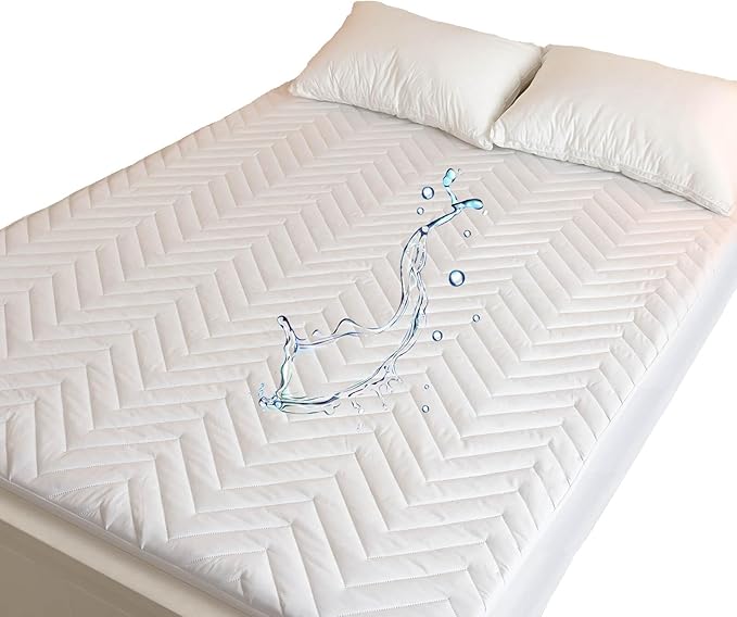 Quilted Waterproof RV King Mattress Protector Pad for 72x80 Narrow King Bed Elastic Pocket Fitted Sheet Style Matress Topper Cover