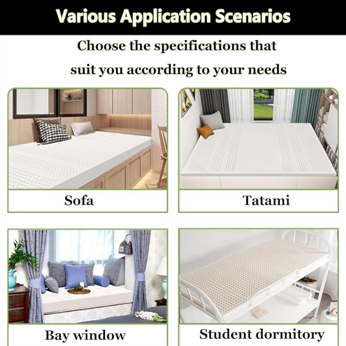 Latex Mattress,Thailand Natural Latex Mattress Home Single Double Mats with Cover Twin Full Size,7.5cm,180x190cm(71x75in)