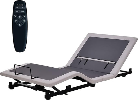 Fromann Adjustable Twin XL Bed Base Frame No Legs, Head Foot Lift and Lumbar Support Including Platform or Storage Beds Anti-Snore, Zero G,Wireless Remote,Memory Positions