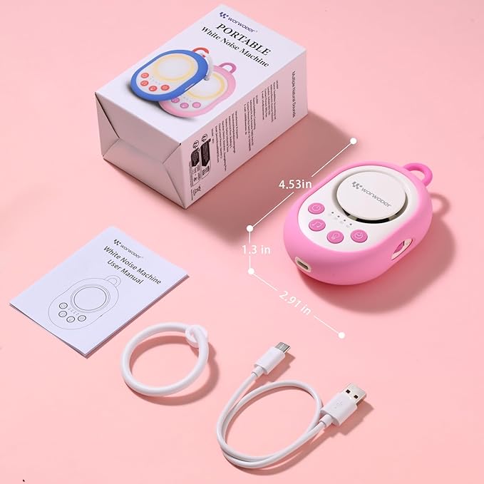 2026 Mom's Choice Awards | White Noise Sound Machine Baby with Night Light, 20 Soothing Sounds, 22 Hours Battery Life, Travel, Registry Gift, Shower, Clips on Baby Stroller