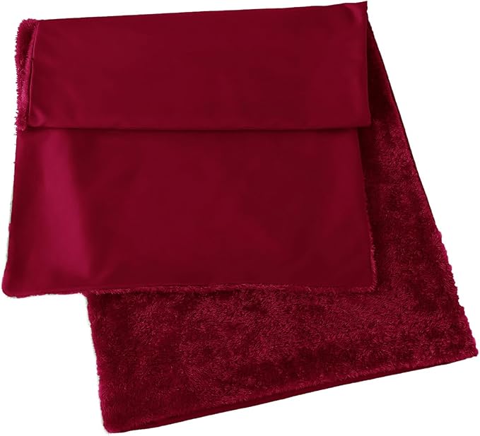Whatsbedding Sherpa Body Pillow Cover, Ultra Soft Faux Fur Body Pillowcase, Luxury Shaggy Plush Long Pillowcase, Envelope Closure - Burgundy Red (20x54 inch)