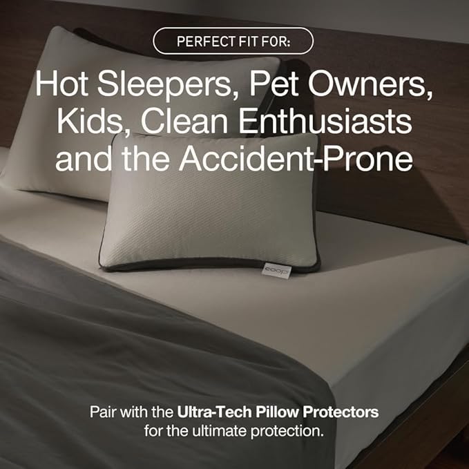Coop Home Goods Ultra-Tech Waterproof Mattress Protector Full, Smooth Top Mattress Pad, Waterproof Cover, Up to 18 Inches Deep, Machine Washable, Noiseless Comfort, Full (54x75)