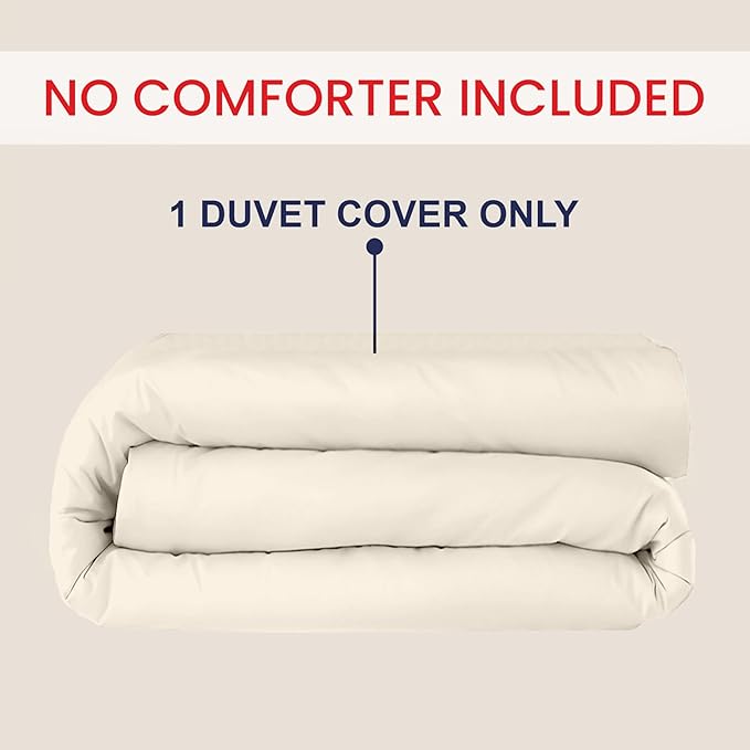 Kotton Culture 1 Pc Duvet Cover Queen Size/Full Size-100% Egyptian Cotton 600 Thread Count Ultra Soft Premium Durable Comforter Cover Zipper Closure & Corner Ties- (Butter, 90" X 90")